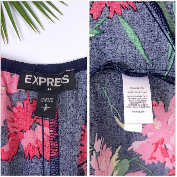 Express Floral Ruffle Cold Shoulder Wrap Maxi Dress - Picture 10 of 10